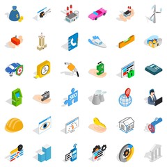 Poster - Trouble icons set, isometric style