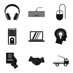 Poster - Computer help icons set, simple style