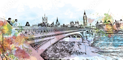 Obrazy mosty  stylizowany-londynski-most