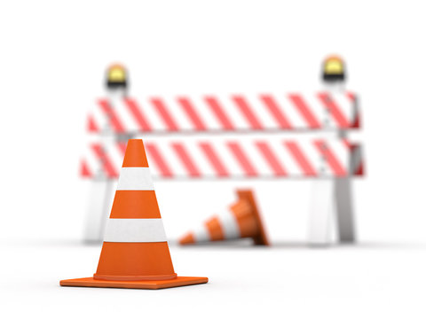 Under construction illustration. 3D rendering