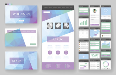Naklejka na meble Website design template and interface elements