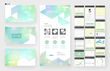 Website design template and interface elements