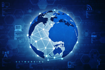Poster - 3d illustration world map abstract background