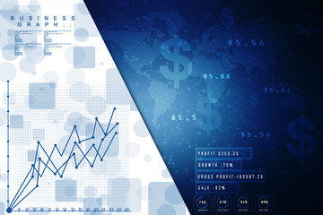 Poster - 2d rendering Stock market online business concept. business Graph 