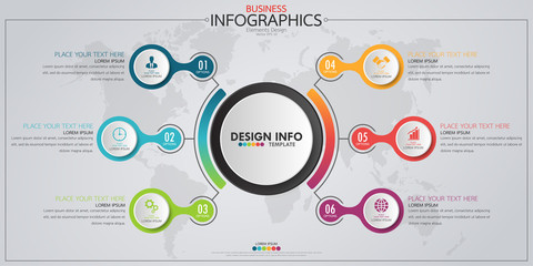 Poster - Infographic business timeline process chart template. Vector modern banner used for presentation and workflow layout diagram, web design. Abstract elements of graph options.