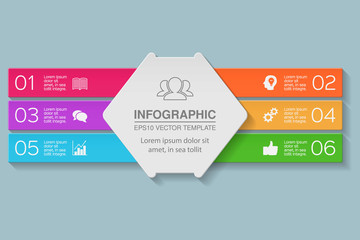 Vector infographic template for diagram, graph, presentation, chart, business concept with 6 options.