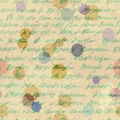 Poster - Seamless background pattern. Imitation of a abstract vintage lettering. Unreadable text.