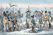 Military and political caricature from the 18th century.