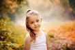 © svetabezu - Children Smiling Happiness Concept. Outdoor portrait of a cute smiling little girl.