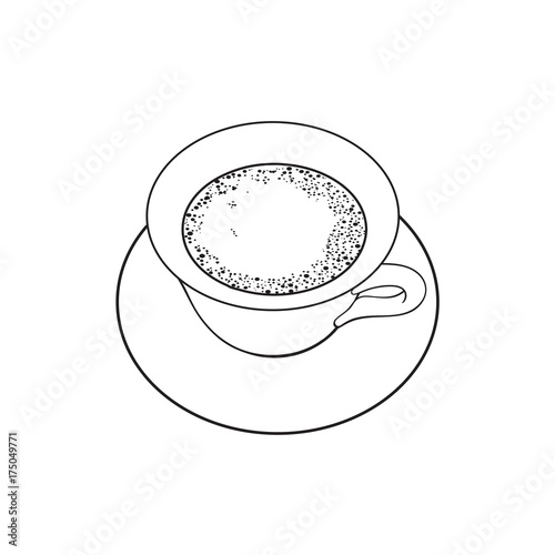 Black And White Contour Drawing Vector Sketch Cartoon Hand Drawn Cup Of Tea On A Plate Top View Isolated Illustration On A White Background Stock Vector Adobe Stock Black And White Contour Drawing Vector Sketch Cartoon Hand Drawn Cup Of Tea On A Plate Top View Isolated Illustration On A White Background Stock Vector Adobe Stock