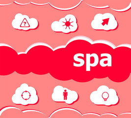 Poster - Text Spa on digital background. Health concept
