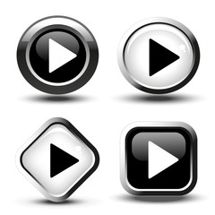 Fototapete - Vector play button icon