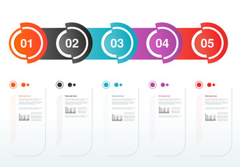 Poster - Vector infographic template with circles. Business concept. For layout, timeline infographics, diagram, flowchart, processes, business step options, banner, web design, presentation.