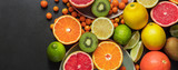 Closeup of fresh fruits