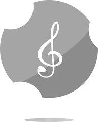 Poster - music round glossy web icon on white background