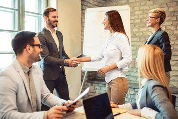 Wall Mural - Business poeple on a meeting