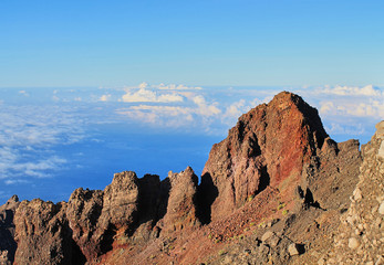 Rock Mountain peak and beautiful blue sky