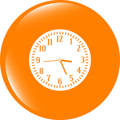 Poster - Clock icon button . Flat sign isolated on white background