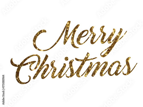 Glitter gold isolated hand writing word Merry Christmas Stock Vector ...