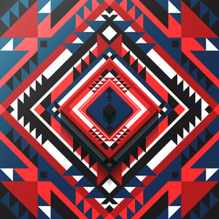 Wall Mural - Abstract geometric design. Multicolor tribal background. Vector illustration.