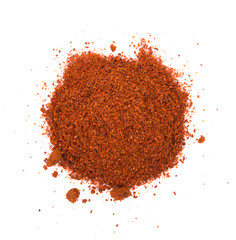 Wall Mural - Pile of red paprika powder on white background