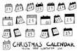 Hand drawn calendar isolated. Vector sketch black and white background illustration icon doodle eps10