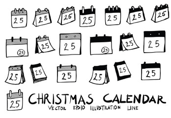 Wall Mural - Hand drawn calendar isolated. Vector sketch black and white background illustration icon doodle eps10