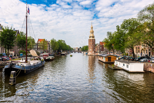 Plakat Kanał w Amsterdamie w Holandii