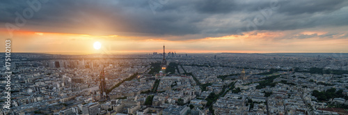 Zdjęcie XXL Panorama Paryż w zachodzie słońca