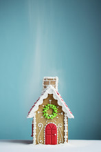 Gingerbread House In A Sugar Snow Shower