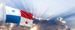 Panama flag on blue sky. 3d illustration