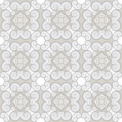 Poster - Seamless pattern in floral style. Spirals and curls United with each other.