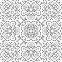 Poster - Seamless pattern in floral style. Spirals and curls United with each other.