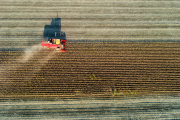 Soybean harvest shoot from drone