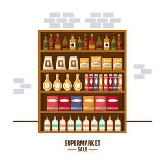 Sticker - Supermarket sale stand icon vector illustration graphic design