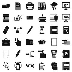Poster - Dictionary icons set, simle style