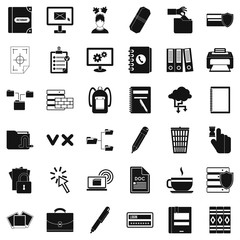 Poster - Calculator icons set, simle style