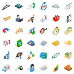 Poster - Presentation icons set, isometric style