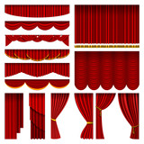 Fototapeta Koty - Theather red blind curtain stage isolated on a background illustration