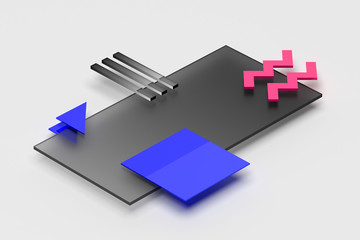 Poster - Abstract 3d rendering of geometric shapes. Modern background design for poster, cover, branding, banner, placard.