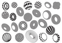 Black And White 3d Shapes Vector Set
