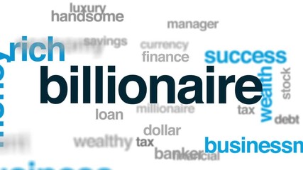 Sticker - Billionaire animated word cloud, text design animation.