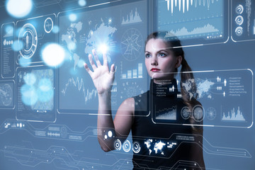 futuristic user interface concept. graphical user interface(gui). head up display(hud). internet of 