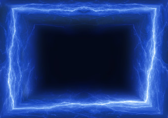 Wall Mural - blue lightning frame, modern plasma party poster