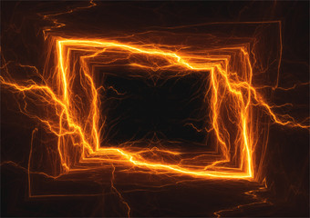 Wall Mural - burning lightning frame, modern plasma party poster