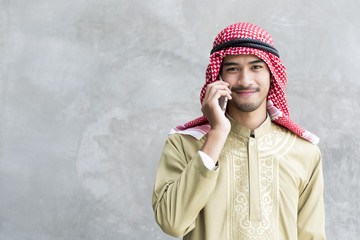 Smiling handsome arab man.