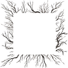  Wreath with hand painted elements for your design with tree branches.