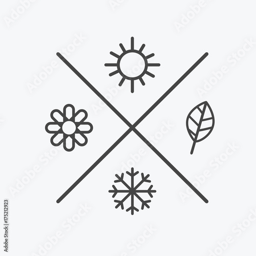 Fotomural Vector set four seasons icons
