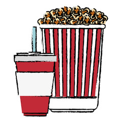 Poster - delicious pop corn with soda