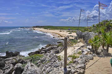 Wall Mural - Rocky Coast on Eastern Side of Cozumel, Mexico